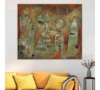 Stampe su tela Paul Klee《Ora fatale Una torre dell'orologio》Dipinto a olio su tela Opera d'arte Stampa Immagine Decorazione per la casa Soggiorno (40x50cm)