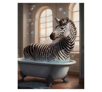 Stampe su tela per pareti Animali Divertenti Da Bagno, Fare Il Bagno, Vasca Da Bagno, Poster Retrò, Senza Cornice, Dipinti Su Tela, Quadri Da Parete, Decorazioni Per La Casa(H,20x30cm)