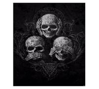 Stampe su Tela per pareti Dark Academia Art Wall Skull Poster Stampe per Soggiorno Home Decor Horror Gotico Cranio in Bianco E Nero su Tela(L,50X70cm No Framed)