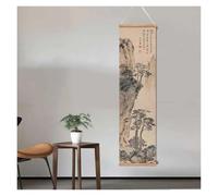 Stampe su Tela per pareti Pittura A Inchiostro Cinese Feng Shui Paesaggio Rotolo Tela Tradizionale Classico Arte Murale Appesa Senza Rotolo(C)