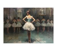 Stampe su tela per pareti Poster Classico Astratto Retrò Preppy Elegante Di Arte Del Balletto Con Ballerina, Senza Cornice, Dipinti Su Tela, Studio Di Danza, Arredamento Per La Casa(O,20x30cm)