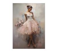 Stampe su tela per pareti Poster Classico Astratto Retrò Preppy Elegante Di Arte Del Balletto Con Ballerina, Senza Cornice, Dipinti Su Tela, Studio Di Danza, Arredamento Per La Casa(T,40x60cm)