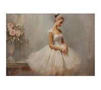 Stampe su tela per pareti Poster Classico Astratto Retrò Preppy Elegante Di Arte Del Balletto Con Ballerina, Senza Cornice, Dipinti Su Tela, Studio Di Danza, Arredamento Per La Casa(UN,40x60cm)