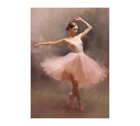 Stampe su tela per pareti Poster Classico Astratto Retrò Preppy Elegante Di Arte Del Balletto Con Ballerina, Senza Cornice, Dipinti Su Tela, Studio Di Danza, Arredamento Per La Casa(D,20x30cm)