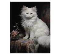 Stampe su tela per pareti Poster Con Ritratto Di Gatto Bianco E Nero Vintage, Senza Cornice, Dipinti Su Tela, Quadri Da Parete, Decorazioni Per La Casa(G,50x70cm)