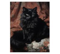 Stampe su tela per pareti Poster Con Ritratto Di Gatto Bianco E Nero Vintage, Senza Cornice, Dipinti Su Tela, Quadri Da Parete, Decorazioni Per La Casa(P,20x30cm)