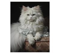 Stampe su tela per pareti Poster Con Ritratto Di Gatto Bianco E Nero Vintage, Senza Cornice, Dipinti Su Tela, Quadri Da Parete, Decorazioni Per La Casa(H,40x60cm)