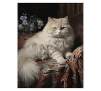 Stampe su tela per pareti Poster Con Ritratto Di Gatto Bianco E Nero Vintage, Senza Cornice, Dipinti Su Tela, Quadri Da Parete, Decorazioni Per La Casa(R,50x70cm)