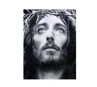 Stampe su Tela per pareti Poster E Stampe di Ritratti di Gesù in Bianco E Nero Religione Cristo Dipinto su Tela Immagine Cristiana Soggiorno Decorazione da Parete per La Casa(L,50x70cm)