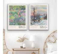 Stampe su tela, pittura a olio, poster di Claude Monet, soggiorno, bar, corridoio, arte murale, camera da letto, decorazione d'interni per la casa, 60x80 cm, 2 pezzi, senza cornice