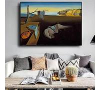 Stampe su tela, poster, arte murale, Salvador Dali, La persistenza della memoria, orologi, pittura surreale, immagine per soggiorno, 80x120 cm (31x47 pollici) senza cornice