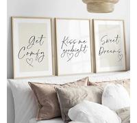 Stampe su tela, poster moderno e semplice con tema d'amore, testo nero su tela, decorazione da parete per soggiorno, sala da pranzo (40x60 cm - 3 pezzi)