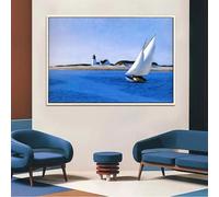 Stampe su tela Riproduzione del dipinto "La gamba lunga" di Edward Hopper, replica di opere d'arte in stile marino per soggiorno 35x50cm Senza cornice