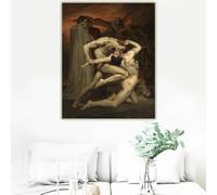 Stampe su tela William Adolphe Bouguereau《Dante e Virgilio all'Inferno》Dipinto a olio su tela, opera d'arte, poster, quadro, arredamento per la casa (60x90 cm)
