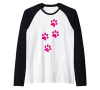 Stampe Zampa Rosa Maglia con Maniche Raglan