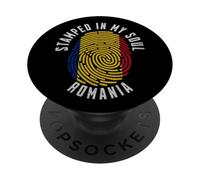 Stamped In My Soul Romania Bandiera Impronta Digitale Rumeno Roots PopSockets PopGrip Adesivo