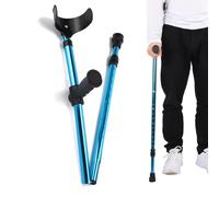 Stampella a gomito - Bastone da passeggio leggero pieghevole in alluminio, regolabile in altezza, telescopico con polsino ergonomico per adulti