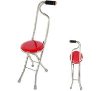 Stampella pieghevole per assistenza agli anziani, stampella in acciaio inossidabile per camminare, sgabello per stampelle, adatta per anziani con disabilità che camminano, deambulatore con stampe