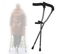 Stampella pieghevole regolabile, stampella ascellare leggera a forma di F, design ergonomico alla moda e maniglie confortevoli, può essere utilizzata da tutte le età