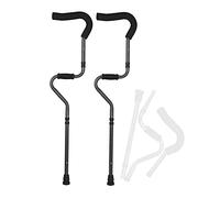 Stampella pieghevole sotto le ascelle, stampella da passeggio a forma di S con supporto per il braccio, maniglie ergonomiche, supporta fino a 286 libbre, per adulti e bambini con altezza 150