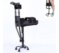 Stampella telescopica per ginocchia con braccioli e gambe regolabili in altezza, design solido a quattro zampe per disabilità, anziani e supporto per il recupero di lesioni