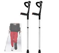 Stampelle a gomito per adulti (x2 unità, polsino aperto), stampelle per avambraccio in alluminio, stampelle pieghevoli, stampelle ad altezza regolabile 36,2"-45,3"