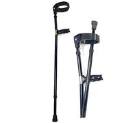 Stampelle a gomito pieghevoli, stampelle telescopiche per avambraccio, altezza regolabile, polsino ergonomico, in alluminio leggero, 1 stampella inclusa, ideale per supporto della mobilità