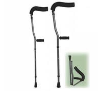 Stampelle ascellari for adulti, stampelle a gomito per, stampelle regolabili for camminare Stampelle pieghevoli ideali for viaggi o lavoro, stampelle ascellari con imbottitura ascellare e impugnatura,