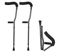 Stampelle ascellari per adulti Stampelle mediche regolabili in altezza in alluminio Stampelle ascellari pieghevoli portatili per camminare con canna da viaggio o da lavoro Altezza 4'7"-5' 9"