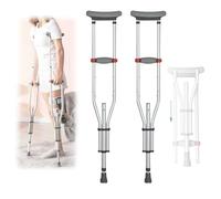 Stampelle Ascellari Pieghevole,Sottobraccio Stampelle,Bastone Universale In Alluminio,Con Imbottitura Morbida,Regolabile Da 98 a 158 Cm,Ausiliario Per Persone Con Difficoltà Motorie(Coppia)