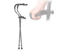 Stampelle ascellari pieghevoli (1 paio), ausili per la deambulazione ergonomici regolabili con impugnatura comoda ammortizzante, stampelle in alluminio per anziani, anziani e disabili (dimen
