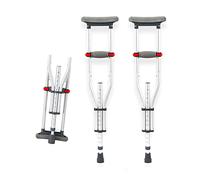 Stampelle ascellari pieghevoli, stampelle in alluminio per adulti, stampelle mediche regolabili con comodi cuscinetti e maniglie ascellari, altezza applicabile 140-200 cm/4' 5''-6' 5'' Raddo