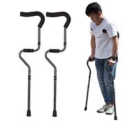 Stampelle Ascellari Pieghevoli, Stampelle Mediche Leggere a Forma di S per La Deambulazione, Stampelle Doppie per Disabili Antiscivolo, per Anziani, Disabili e con disabilità Fisiche