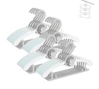 Stampelle Bambini per l’armadio di Neonato e di Ragazzo e Ragazza, HGYZE 20 Appendini Impilabili con Gancio per Orsetto, Regolabili e Antiscivolo Appendiabiti per Vestiti, Salvaspazio Grucce (Grigio)