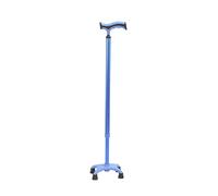 stampelle, Bastone da passeggio durevole for anziani con manico ad arco in lega di alluminio for quattro piedini angolari, bastone telescopico(Blue)