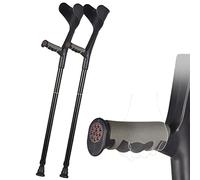 Stampelle ergonomiche pieghevoli per avambraccio per adulti (unità x2, polsino aperto), stampella per polsino leggero in alluminio, resistente per adulti standard e alti (Colore : Argento)