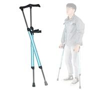 Stampelle ergonomiche sotto le ascelle, bastone da passeggio regolabile con comoda impugnatura, stampelle in alluminio leggero blu per adulti, per anziani anziani disabili