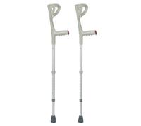 Stampelle Ortopediche Regolabili per Adulti, in Alluminio Anodizzato, Supporto Avambraccio (Argento, Adulto)