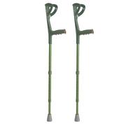 Stampelle Ortopediche Regolabili per Adulti, in Alluminio Anodizzato, Supporto Avambraccio (Verdi, Adulto)