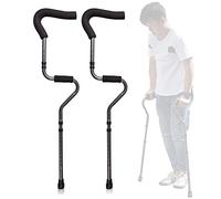 Stampelle Ortopediche Regolabili, Stampelle da Viaggio Pieghevoli, Stampelle Ascellari ergonomiche in Alluminio, per Adulti Alti 150-190 cm, 2 Unità, Carico 286 libbre