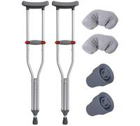 Stampelle per Adulti Stampelle Ascellari, Un Paio di Stampelle Ascellari Antiscivolo per Anziani, Stampelle in Alluminio, Molle a Fascia Pieghevole Regolabili in Altezza, Adatte per Medicina
