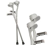 Stampelle per avambraccio (2 unità), stampella leggera per polsini del braccio, stampelle ergonomiche in alluminio regolabili, ideali per viaggi o lavoro (Colore : Argento)