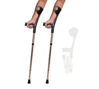Stampelle per avambraccio leggere per adulti, stampelle per avambraccio marroni ergonomiche pieghevoli per carichi pesanti con impugnature per anziani, disabili e con disabilità fisiche