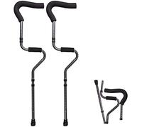 Stampelle per avambraccio Stampelle ascellari pieghevoli in lega di alluminio spessa regolabile (2) Stampelle per disabili antiscivolo retrattili Stampella per braccio leggera per anziani