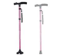 Stampelle per avambraccio, stampelle da passeggio pieghevoli leggere e regolabili ergonomiche argento/nere, per adulti/giovani/anziani