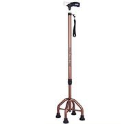 Stampelle per Camminare, Bastone Quadruplo Regolabile, Maniglia ergonomica, Ausili per la mobilità per Anziani, Anziani e Disabili, per Alti 39-71 Pollici, Argento/Oro/Marrone