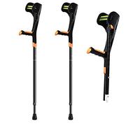 Stampelle Pieghevoli per Avambraccio per Adulti, Bastoni per Stampelle Leggeri e Regolabili con Polsini Aperti, Design ergonomico con Puntale Antiscivolo, Adatto per Altezza 148-190 cm/4' 8'