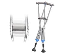 Stampelle sotto le ascelle regolabili in acciaio inossidabile, stampelle mediche leggere per giovani/adulti/adulti, stampelle da passeggio con ammortizzatore, supporta fino a 99,8 kg (dimensioni: S