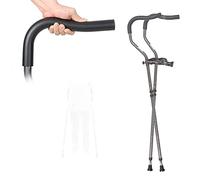 Stampelle sotto le ascelle, Stampelle da passeggio con ammortizzatore ergonomico regolabile leggero a forma di F, Stampelle in alluminio antiscivolo, Resistente per adulti standard e alti