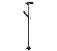 Stampelle telescopiche pieghevoli con luce a LED, stampelle per anziani, in alluminio, a quattro zampe, regalo per anziani, antiscivolo